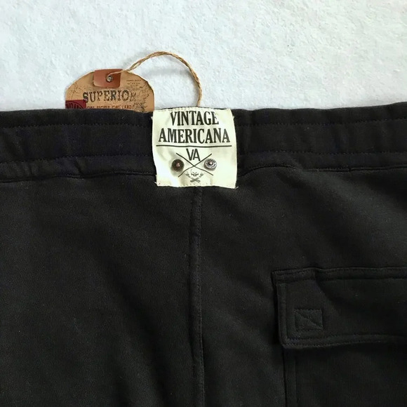 Vintage Americana NWT Black Jogger with Patches Men M - Picture 8 of 12